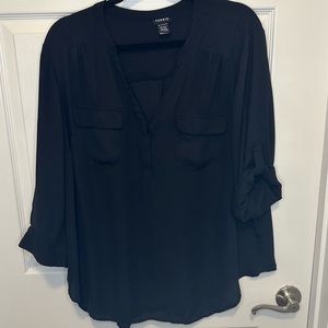 Black Torrid Dressy Mid Sleeve Shirt